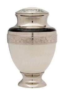 Urne funéraire en aluminium gaufré rose argenté avec design Art déco pour cendres humaines 27x15 pouces - Product Image 5