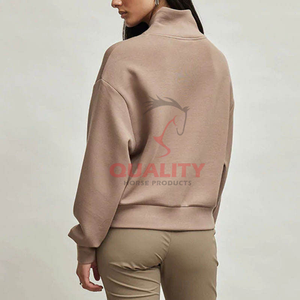 Womens Horse <b>Jumper</b> Stylish Windproof Sweatshirt For Equestrian Training Comfortable <b>Fit</b> Women Custom Horse Riding Sweatshirts - Product Image 5