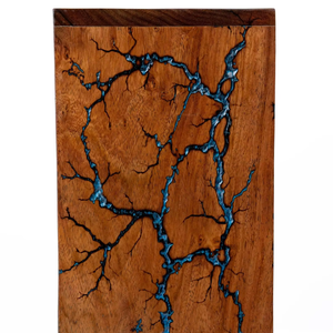 Fractal Burn Design Mangowood y Rosewood Urna de cremación Incrustaciones de resina Urnas de cremación de madera hechas a mano para cenizas humanas - Product Image 1