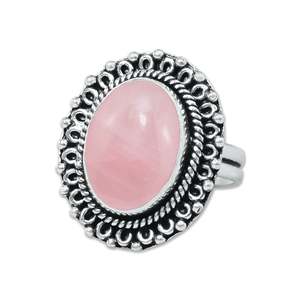 แหวนแต่งงานทำมือจากโรสควอตซ์รูปทรงหลากหลายสำหรับผู้หญิง เครื่องประดับสวยงาม รักแท้ ทำจากเงินแท้ 925 - Product Image 2