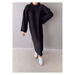 Abito Oversize in maglia Ecru da donna con motivo dettagliato - Product Image 6