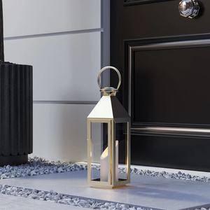 Bougeoirs pilier en acier inoxydable plaqué or de luxe modernes faits à la main A.K Artisanat Vintage Décoration de maison de Noël et de mariage - Product Image 4