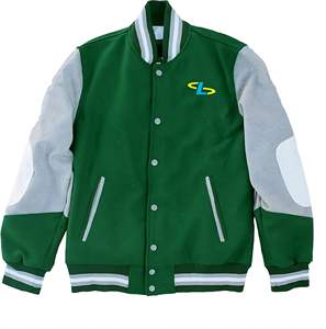 Veste universitaire personnalisée avec logo, veste de baseball pour couple, veste pour homme, manches en cuir, broderie, veste universitaire noire, veste varsity - Product Image 5