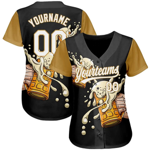 Camiseta de Béisbol Personalizada de Poliéster 100%, Talla Grande, Diseño con Botones, Transpirable, Cuello en V, Secado Rápido, Unisex - Product Image 2