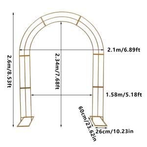 Metal Golden Arch Style Square Durable Eco-Friendly Folding Portable 10ft+ Height Event Party Wedding Birthday <b>Backdrop</b> <b>Stand</b> - Product Image 6