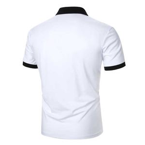 Meilleure qualité hommes décontracté respirant à manches courtes pour polos conception OEM personnalisée avec propre motif solide toile couleur unie - Product Image 4