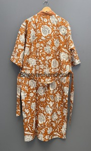 Peignoir Kimono Kantha en coton imprimé floral fait à la main, robe de chambre sexy pour la plage, cadeau pour elle - Product Image 5
