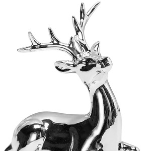 Escultura de mesa de Reno con acabado plateado brillante, decoración elegante de temporada, ideal para centro de mesa de boda, exhibición en el hogar o festiva - Product Image 3
