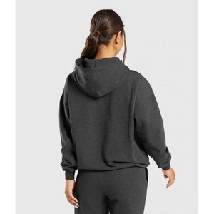 Ensemble de sweats à capuche grande taille pour femmes personnalisées de haute qualité Streetwear respirant à épaules tombantes avec Logo avant 100% coton pour l'hiver - Product Image 3