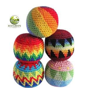 Ballons de jonglage de couleur personnalisée, faits à la main en crochet, en fil de coton doux, jouet pour enfants et adultes, anti-stress, ensemble de balles de sport Amigurumi - Product Image 2