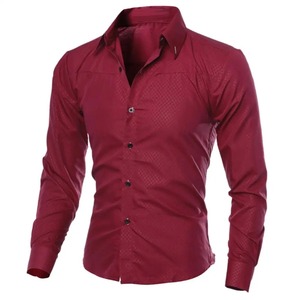 Camisa informal de negocios de Color sólido de manga larga a la moda para hombre, cómoda, suave, tela de franela, estampado, botón de solapa para primavera - Product Image 5