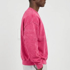 Soft Cotton Blended Solid Eco-Friendly Acid Wash <b>Sweatshirt</b> for Men Casual Winter Use - Product Image 4