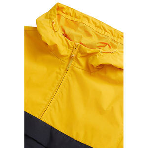 Veste coupe-vent légère en toile enduite pour homme, à capuche, color block, entièrement zippée, respirante, imperméable et coupe-vent - Product Image 6