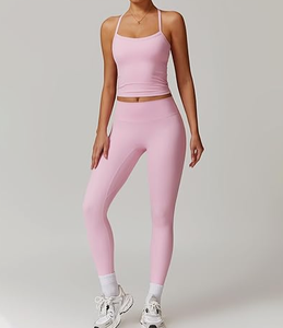 Conjunto de Yoga Ligero para Mujer Más Vendido, Impresión Personalizada de Alta Calidad, Ropa Deportiva Transpirable, Diseño Sólido, Conjunto de 2 Piezas Corto - Product Image 4