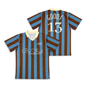 Camisetas de fútbol al por mayor de alta calidad, uniforme de fútbol recortado ajustado callejero de gran tamaño con diseño de tira de sublimación personalizado - Product Image 2