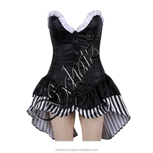 Classical European Style Corset Dress Top for Party 2 Piece Bow Sets Womens Outfit Victorian Lingerie Dress for Date Night