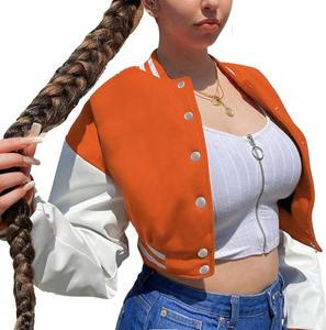 Dernière mode Offre Spéciale veste universitaire de baseball courte personnalisée pour femmes veste universitaire en chenille broderie patch pour femmes - Product Image 4