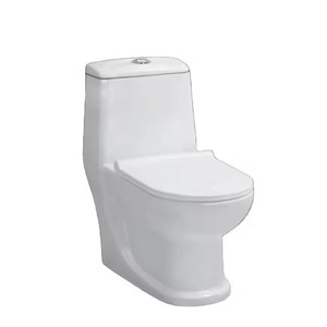 Ensemble de toilette en céramique monobloc émaillée blanche moderne européenne à prix économique hôtels salles de bains finition brillante lavage compris - Product Image 1