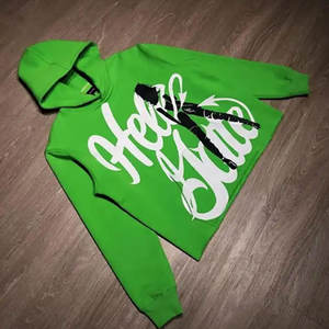 ขายส่งเสื้อสเวตเตอร์ Hoodies พิมพ์แบบกําหนดเองขนาดใหญ่ตัดดิบ Hem Street เสื้อฮู้ดพัฟผู้ชาย - Product Image 3