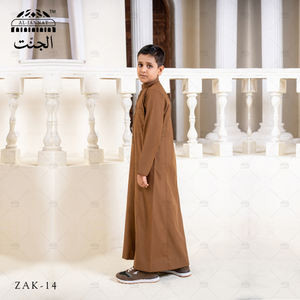 Nueva llegada hombres musulmanes ropa de manga larga Thobe alta calidad Thobe Arabia Saudita cuello hombres Jubba Thobe privado - Product Image 6