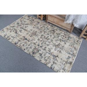 Alfombra Turca Vintage con Detalles en Azul, 3.5x6.1 pies, Alfombra de Lana - Product Image 4