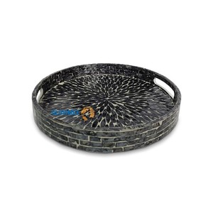 Proveedor certificado Bandeja de cena tejida Mesa Bandeja de concha de Capiz Organización del hogar Productos Decoración del hogar Acento - Product Image 3