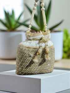 Broderie à la main demi-lune mode Potli sac pour mariage retour cadeau en gros de l'Inde Festival offre valable jusqu'au 31 décembre 2025 - Product Image 2