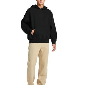 380g 100% algodón más polar grueso bordado invierno hombres Unisex suelta Color sólido carta patrón Sudadera con capucha - Product Image 6