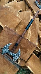 Hachas Vikingas de Grado Industrial Thewizcrafts, Hechas a Mano, con Mango de Acero al Carbono Forjado, HRC 58-60, Cabeza de Hacha Vikinga Personalizada para Camping - Product Image 3