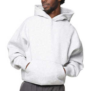 Sweat à capuche pour hommes avec épaules tombantes 500GSM Pull surdimensionné en coton épais Sweat à capuche Streetwear personnalisé OEM Sweat à capuche d'hiver en polaire épaisse - Product Image 2