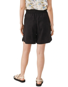 Plain 100% Cotton Women's Shorts in Black Regular Fit Breathable Eco-Friendly Comfort Waist Mid <b>Thigh</b> Woven with Pockets - Product Image 4