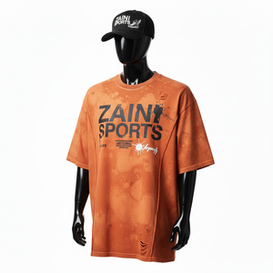 T-shirt 100% coton pour homme, coupe ample, imprimé, T-shirt oversize pour homme, jersey de coton, lavage à l'acide, impression sérigraphique, logo personnalisé, chemises pour homme - Product Image 4