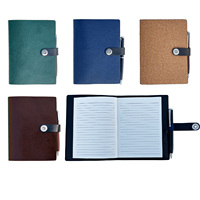 Carnet à spirales A5 de qualité supérieure avec couverture en cuir et fermeture métallique pour l'école et le bureau