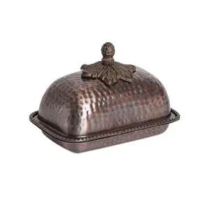 Plato de mantequilla de Metal de diseño único para decorar la mesa de comedor plato de mantequilla de la mejor calidad gran oferta artesanías de Metal indio - Product Image 6