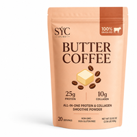 Café au beurre de qualité, 25g de protéines, 10g de collagène, 20 portions, marque privée, OEM, ODM, prix d'usine, vente en gros