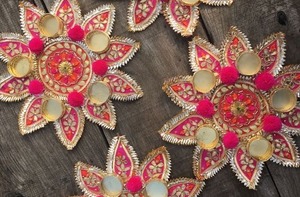 เสื่อ rangoli อินเดีย, การตกแต่งวัด, การตกแต่งฉากหลัง, การตกแต่งบันได, งานฝีมือ, การตกแต่ง Diwali, ไฟชา rangoli - Product Image 2