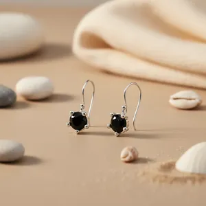 Pendientes de Plata 925 con Ónix Negro, Joyería Moderna para Mujer, para Compromiso o Regalo - Product Image 2