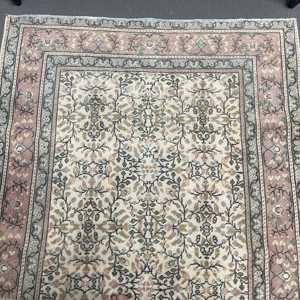 Vintage Turkish Rug, 3.8x5.7 ft Accent Rug, Gray <b>Pink</b> Southwestern Rug - Product Image 2