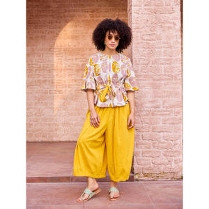 Ensemble coordonné deux pièces en coton uni pour femmes Panjim - Tenue de bureau - Product Image 1