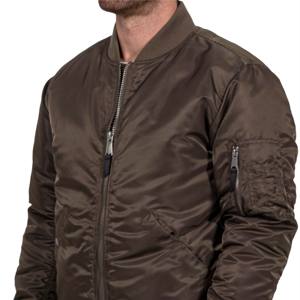 แจ็กเก็ตนักบินบอมเบอร์คลาสสิกของผู้ชาย-แจ็คเก็ตที่ทนทานและมีสไตล์พร้อมข้อมือและเข็มขัด - Product Image 3