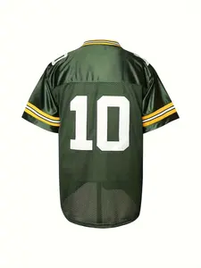 Camiseta de fútbol americano personalizada holgada transpirable de secado rápido de tela de manga corta impresa de talla grande para entrenamiento deportivo en equipo - Product Image 4