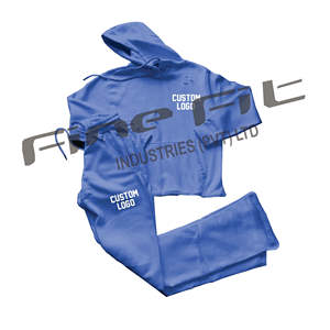 Survêtement en coton évasé à la mode pakistanaise personnalisée, tenue d'hiver à capuche deux pièces pour hommes, motif solide - Product Image 4