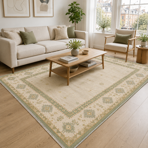 Netline Home Quiet Stripes Natural Beige Heritage <b>Washable</b> <b>Rug</b> - Product Image 1