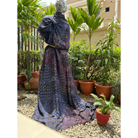 Batik Adire Alabela yang Dilukis Tangan pada Kain Satin Katun Sutra untuk Sprei, Kaos, Tekstil Rumah, Gorden, Sepatu, Tas