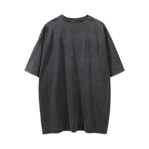 Venta caliente verano manga corta 230gsm 100% algodón logotipo personalizado gráfico camiseta en blanco ajuste Regular lavado ácido Anti-Pilling secado rápido - Product Image 6