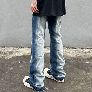 OEM Factory <b>Men's</b> Fashion Style Flare Jeans <b>Baggy</b> Straight Leg Bell Bottom <b>Trouser</b> Plus Size Custom Jeans - Product Image 3