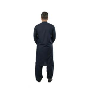 Kurta Nadeem pour homme, bleu marine, CLk-18, Kameez Shalwar formel pour mariage - Product Image 2