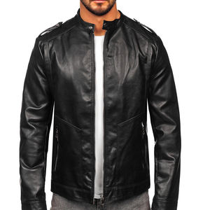 Vente en gros Veste en cuir élégante avec logo personnalisé OEM pour hommes avec broderie serviette Veste en cuir véritable - Product Image 3