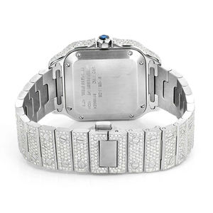 นาฬิกาควอตซ์หรูหราสไตล์ฮิปฮอปประดับเพชรโมอิสซาไนต์ สายสแตนเลสสตีลขนาด 20 มม. สำหรับผู้ชาย - Product Image 6