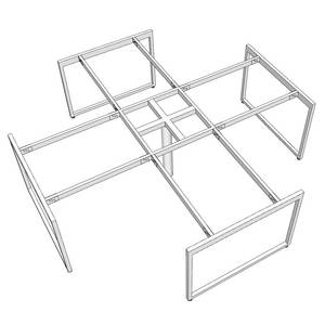 Mesa de Clúster de 4 Plazas con Estructura de Acero, 240x240cm, Sistema Slean HCSL030 - Product Image 5